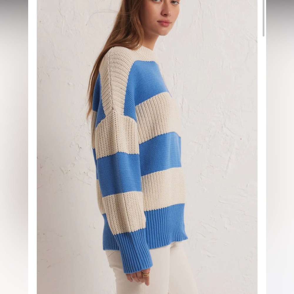 Z Supply Blue Striped Sweater - Picture 3 of 5